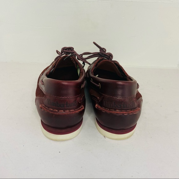 Timberland Women's Size 10M Classic 2-Eye Boat Shoes Red Brown Leather Suede - Picture 4 of 9